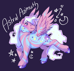 Size: 2048x1968 | Tagged: safe, artist:poniesart, pegasus, pony, g1, fusion, fusion:night glider (g1), fusion:north star (g1), purple background, simple background, solo, stars, twice as fancy ponies, unshorn fetlocks