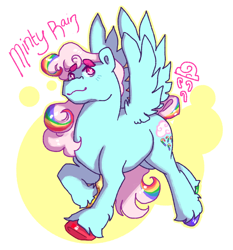 Size: 2048x2201 | Tagged: safe, artist:poniesart, pegasus, pony, g3, g4, fusion, fusion:minty, fusion:rainbow dash, high res, solo