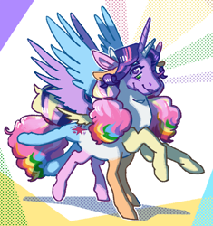 Size: 2048x2183 | Tagged: safe, artist:poniesart, alicorn, pony, g4, appleflaritwidashpie, eight legs, fusion, fusion:applejack, fusion:fluttershy, fusion:pinkie pie, fusion:rainbow dash, fusion:rarity, fusion:twilight sparkle, high res, horn, multiple ears, multiple eyes, multiple horns, multiple mouths, multiple wings, not salmon, six ears, six eyes, six wings, sleipnir, solo, wat, we have become one, what has science done, wings