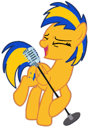 Size: 429x613 | Tagged: safe, artist:noi kincade, oc, oc only, oc:flare spark, g4, female, mare, microphone, microphone stand, simple background, singing, solo, transparent background