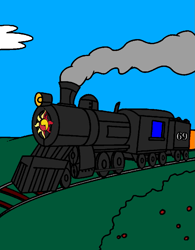 Size: 771x991 | Tagged: safe, sunset shimmer, g4, 69 (number), locomotive, steam locomotive, train