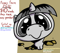 Size: 1300x1146 | Tagged: safe, artist:sugardotxtra, twilight sparkle, pony, g4, close-up, funny face, looking at you, reference, solo, ych example, your character here