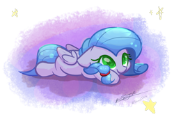 Size: 1084x785 | Tagged: safe, artist:staceyld636, oc, oc only, oc:azure jewel, pegasus, pony, commission, female, looking up, lying down, mare, pegasus oc, simple background, solo, transparent background, ych result