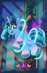 Size: 4400x6800 | Tagged: safe, alternate version, artist:sol-r, misty brightdawn, pony, unicorn, g5, missing the mark, my little pony: make your mark, my little pony: make your mark chapter 4, spoiler:g5, spoiler:my little pony: make your mark, abstract background, absurd resolution, cutiespark, female, magic, mare, solo