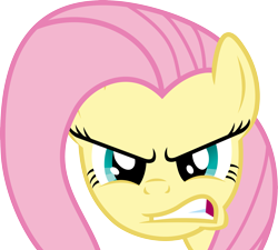 Size: 3499x3156 | Tagged: safe, artist:mio94, part of a set, fluttershy, pony, g4, angry, bust, female, gritted teeth, high res, mare, simple background, solo, teeth, transparent background, vector