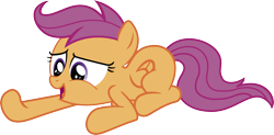 Size: 6001x2955 | Tagged: safe, artist:mio94, scootaloo, pegasus, pony, g4, sleepless in ponyville, blank flank, female, filly, foal, simple background, solo, transparent background, vector