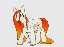 Size: 1280x929 | Tagged: safe, artist:umbreow, oc, oc:sunbeam, hybrid, pony, eight legs, gradient mane, gradient tail, interspecies offspring, offspring, parent:discord, parent:princess celestia, parents:dislestia, simple background, sleipnir, solo, tail