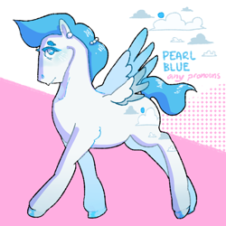 Size: 1280x1280 | Tagged: safe, artist:poniesart, oc, oc only, oc:pearl blue, pegasus, pony, ear piercing, pegasus oc, piercing, pronouns, solo