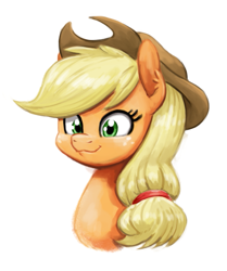 Size: 835x1000 | Tagged: safe, artist:king-kakapo, applejack, earth pony, pony, g4, bust, female, mare, simple background, smiling, solo, white background