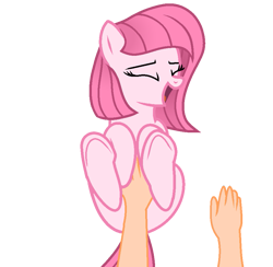 Size: 905x882 | Tagged: safe, artist:angelvelvetyt, artist:muhammad yunus, oc, oc only, oc:annisa trihapsari, earth pony, human, pony, g4, base used, earth pony oc, eyes closed, female, happy, mare, open mouth, open smile, simple background, smiling, solo, tickling, transparent background