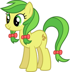 Size: 5242x5331 | Tagged: safe, artist:starryshineviolet, gameloft, apple fritter, earth pony, pony, g4, absurd resolution, apple family member, bow, female, hair bow, mare, simple background, solo, transparent background, vector