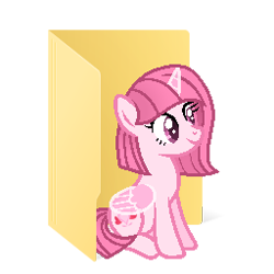 Size: 256x256 | Tagged: safe, artist:donquani, artist:muhammad yunus, oc, oc only, oc:annisa trihapsari, alicorn, earth pony, original species, pony, g4, base used, cute, female, folder, mare, microsoft, microsoft windows, ocbetes, simple background, smiling, solo, transparent background