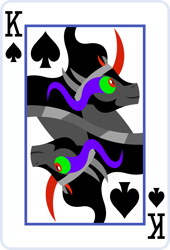 Size: 2000x2936 | Tagged: safe, artist:parclytaxel, king sombra, umbrum, series:parcly's pony pattern playing cards, g4, high res, king of spades, male, playing card, rotational symmetry, solo, sombra eyes, vector