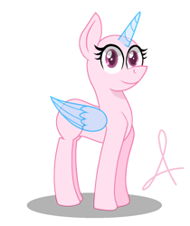 Size: 1041x1238 | Tagged: safe, alternate version, artist:muhammad yunus, oc, oc only, alicorn, pony, bald, base, female, ibispaint x, looking at you, mare, signature, simple background, smiling, smiling at you, solo, transparent background