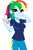 Size: 859x1283 | Tagged: safe, artist:rosemile mulberry, rainbow dash, human, equestria girls, g4, arm behind head, breasts, busty rainbow dash, clothes, female, jewelry, looking at you, ring, shirt, simple background, solo, t-shirt, uniform, updated design, white background, wonderbolts uniform