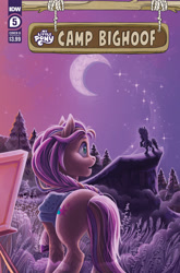 Size: 2063x3131 | Tagged: safe, artist:natalie haines, idw, official comic, sunny starscout, earth pony, pony, camp bighoof #5, g5, my little pony: camp bighoof, official, spoiler:comic, spoiler:g5, spoiler:g5comic, butt, comic cover, cover, cover art, high res, mane stripe sunny, plot, rear view