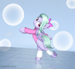 Size: 2800x2594 | Tagged: safe, artist:vinilyart, flitter, pegasus, pony, g4, bipedal, bow, clothes, cute, eyebrows, female, flitterbetes, folded wings, frog (hoof), hair bow, high res, leg warmers, looking at you, mare, smiling, smiling at you, solo, underhoof, wings