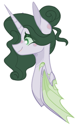 Size: 680x1080 | Tagged: safe, artist:rubyaphrodite, oc, oc only, oc:amethyst blaze, dracony, hybrid, bust, interspecies offspring, offspring, parent:rarity, parent:spike, parents:sparity, profile, simple background, smiling, solo, white background