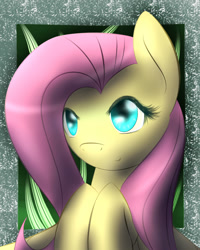 Size: 1200x1500 | Tagged: safe, artist:dshou, fluttershy, pegasus, pony, g4, bust, female, hooves to the chest, mare, smiling, solo
