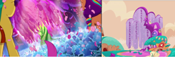 Size: 2204x724 | Tagged: safe, edit, screencap, hitch trailblazer, izzy moonbow, pipp petals, sunny starscout, earth pony, pegasus, pony, unicorn, g4, g4.5, g5, my little pony: pony life, my little pony: tell your tale, scents of adventure, the 5 habits of highly effective ponies, spoiler:g5, spoiler:my little pony: tell your tale, spoiler:tyts01e60, comparison, female, male, mare, stallion, tree, weeping willow