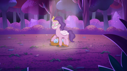 Size: 1920x1080 | Tagged: safe, screencap, pipp petals, pegasus, pony, g5, my little pony: tell your tale, scents of adventure, spoiler:g5, spoiler:my little pony: tell your tale, spoiler:tyts01e60, basket, bridlewood forest, female, flower, forest, guilty, mare, sweat, this will end in tears