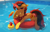 Size: 1280x826 | Tagged: safe, artist:astralblues, oc, oc:selest light, pony, unicorn, chest fluff, drink, eyes open, food, horn, inner tube, magic, male, male oc, outdoors, pony oc, pool toy, popsicle, red eyes, smiling, solo, stallion, stallion oc, sunglasses, swimming pool, telekinesis, unicorn oc, water