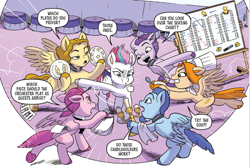 Size: 773x521 | Tagged: safe, artist:amy mebberson, idw, zipp storm, pegasus, pony, g5, spoiler:comic, spoiler:g5comic, spoiler:g5comic16, butt, dialogue, female, group, male, mare, plot, speech bubble, stallion, unnamed character, unnamed pony, wings