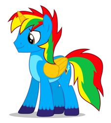 Size: 4000x4433 | Tagged: safe, artist:creedyboy124, oc, oc only, oc:shield wing, alicorn, pony, g4, male, simple background, smiling, solo, stallion, transparent background, vector