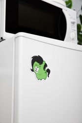Size: 794x1191 | Tagged: safe, artist:redpalette, oc, oc:anon, oc:filly anon, chibi, cute, female, filly, foal, magnet, merchandise, refrigerator, smol, sticker