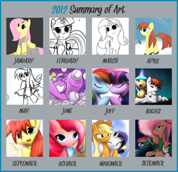 Size: 900x872 | Tagged: safe, artist:dshou, angel bunny, applejack, fluttershy, pinkie pie, rainbow dash, rarity, screwball, twilight sparkle, oc, oc:cayenne, oc:fleur, oc:shooting star, earth pony, pegasus, pony, unicorn, g4, 2012, female, lesbian, male, mare, ship:twidash, shipping, stallion, summary