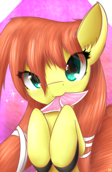 Size: 1250x1920 | Tagged: safe, artist:dshou, oc, oc only, oc:shooting star, pony, bust, hair ribbon, holiday, hooves to the chest, looking at you, mouth hold, paper, ribbon, simple background, solo, transparent background, valentine's day