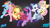 Size: 8000x4443 | Tagged: safe, artist:twilirity, angel bunny, applejack, fluttershy, pinkie pie, rainbow dash, rarity, twilight sparkle, pony, unicorn, fighting is magic, g4, book, cupcake, food, gem, lasso, magic, mane six, rope, unicorn twilight, wallpaper