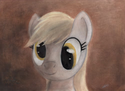 Size: 3510x2550 | Tagged: safe, artist:septilsix, derpy hooves, pegasus, pony, g4, bust, female, gradient background, high res, mare, portrait, traditional art