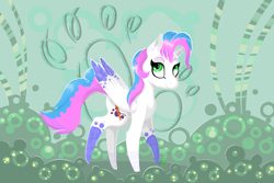 Size: 1920x1280 | Tagged: safe, artist:buttersflutterscotch, oc, oc only, pegasus, pony, coat markings, colored wings, female, mare, smiling, solo, wings