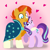 Size: 1400x1400 | Tagged: safe, artist:mlplary6, starlight glimmer, sunburst, pony, unicorn, g4, boyfriend and girlfriend, clothes, cute, female, glasses, glimmerbetes, heart, lineless, looking at each other, looking at someone, love, male, mare, ship:starburst, shipping, smiling, smiling at each other, stallion, straight, sunbetes