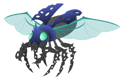 Size: 8036x5243 | Tagged: safe, artist:aleximusprime, oc, changeling, insect, flurry heart's story, changeling combiner, changeling oc, combiner, compound eyes, elytron, fusion, headcanon, insect wings, mandibles, merged form, simple background, transparent background, wings