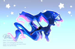 Size: 5000x3300 | Tagged: safe, artist:livitoza, princess luna, alicorn, pony, g4, abstract background, chest fluff, eyes closed, simple background, sleeping, wingless