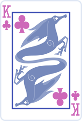 Size: 2000x2936 | Tagged: safe, artist:parclytaxel, windigo, series:parcly's pony pattern playing cards, g4, conjoined, conjoined twins, high res, king of clubs, lineless, playing card, rotational symmetry, solo, vector