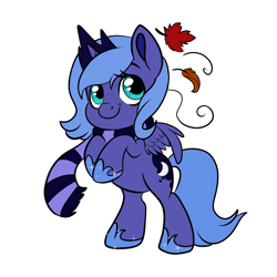 Size: 2000x2000 | Tagged: safe, artist:alissa1010, artist:monsoonvisionz, princess luna, alicorn, pony, g4, autumn leaves, belly, clothes, collaboration, commission, crown, cute, female, filly, foal, high res, hoof shoes, jewelry, leaning, leaves, lunabetes, princess shoes, rearing, regalia, round belly, scarf, simple background, small wings, striped scarf, transparent background, wings, woona, younger, your character here