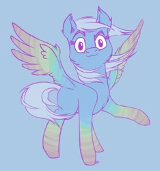 Size: 1013x1083 | Tagged: safe, artist:buttersflutterscotch, rainbow dash, pegasus, pony, g4, alternate hair color, colored wings, gradient legs, multicolored wings, rainbow-less dash, solo, wings