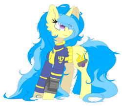 Size: 1280x1111 | Tagged: safe, artist:umbreow, oc, oc only, oc:surging vortex, pony, unicorn, clothes, female, jumpsuit, mare, simple background, solo, transparent background, vault suit