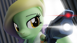 Size: 1920x1080 | Tagged: safe, artist:dangerousdpad, oc, oc:green screen, anthro, 3d, blender, blender cycles, gun, weapon