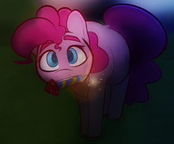 Size: 1698x1404 | Tagged: safe, artist:newpone, pinkie pie, earth pony, pony, g4, female, fireworks, fuse, happy, looking at you, mare, mouth hold, new year, new years eve, night, solo, sparks, this will end in pain