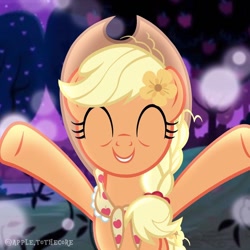 Size: 1080x1080 | Tagged: safe, artist:apple.tothecore, applejack, earth pony, pony, g4, cute, female, happy new year, holiday, jackabetes, older, older applejack, solo