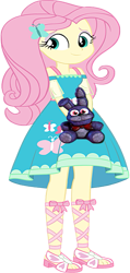 Size: 311x656 | Tagged: safe, artist:invisibleink, edit, editor:incredibubbleirishguy, vector edit, fluttershy, equestria girls, g4, my little pony equestria girls: better together, bonnie (fnaf), five nights at freddy's, fluttershy boho dress, plushie, vector, wrong aspect ratio