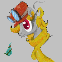 Size: 1000x1000 | Tagged: safe, artist:igorbanette, oc, oc:thorn darkness, pony, beret, clothes, glasses, hat, scarf, solo