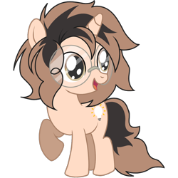 Size: 900x900 | Tagged: safe, artist:cdv, derpibooru exclusive, oc, oc only, oc:nimble canny, pony, unicorn, 2024 community collab, derpibooru community collaboration, cute smile, female, filly, foal, glasses, happy, horn, multicolored mane, multicolored tail, simple background, solo, tail, transparent background