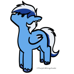 Size: 3000x3000 | Tagged: safe, artist:purple wingshade, oc, oc only, oc:cobalt, pegasus, pony, colored wings, cute, ear piercing, high res, hoof fluff, multicolored hair, multicolored wings, piercing, simple background, small, solo, transparent background, wings
