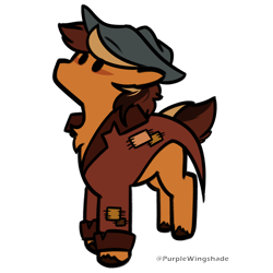 Size: 3000x3000 | Tagged: safe, artist:purple wingshade, oc, oc only, oc:ferrous sulfate, pony, chest fluff, clothes, cute, hat, high res, hoof fluff, male, markings, multicolored hair, simple background, small, solo, stallion, transparent background