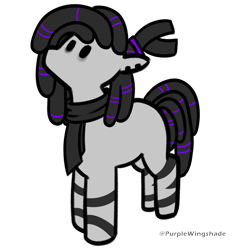 Size: 3000x3000 | Tagged: safe, artist:purple wingshade, oc, oc only, oc:vick, pony, bags under eyes, clothes, cute, ear piercing, high res, male, multicolored hair, piercing, scarf, simple background, small, solo, stallion, stripes, transparent background